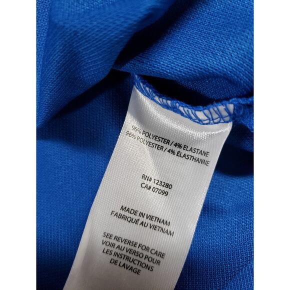 Travis Mathew Polo Shirt Size Large Mens Blue Stretch Eco Preppy Golf Logo NWT - Picture 6 of 10